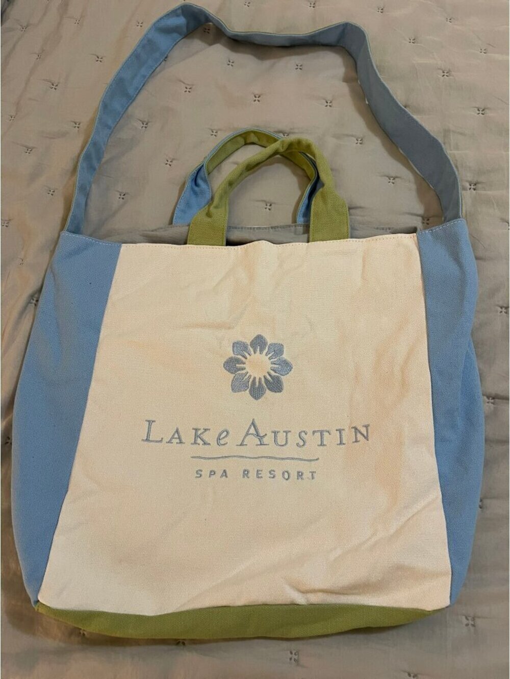 Lake Austin Spa Resort | Blue/Green w/ Handles + Crossbody Strap - Picture 2 of 8